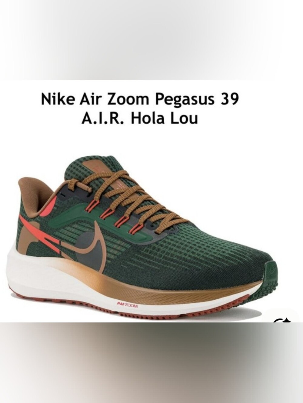 Mens 8.5 NIKE AIR ZOOM PEGASUS 39‎ A.I.R.  Hola LOU running Sneakers